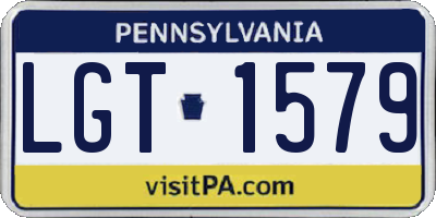 PA license plate LGT1579