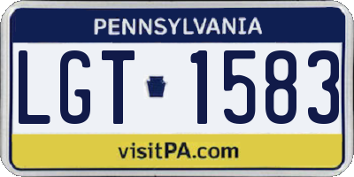 PA license plate LGT1583