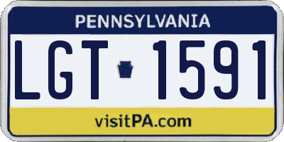 PA license plate LGT1591