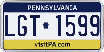 PA license plate LGT1599