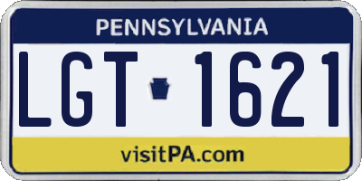 PA license plate LGT1621
