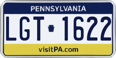 PA license plate LGT1622