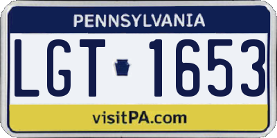PA license plate LGT1653
