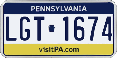 PA license plate LGT1674
