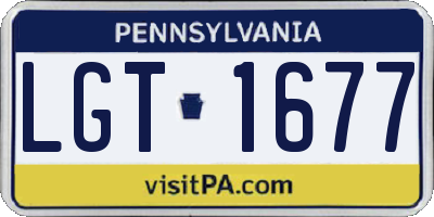 PA license plate LGT1677