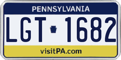 PA license plate LGT1682