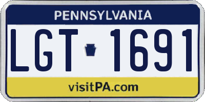 PA license plate LGT1691