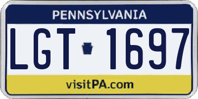 PA license plate LGT1697