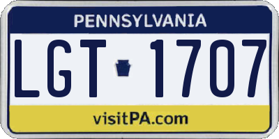 PA license plate LGT1707