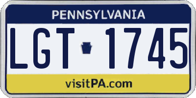 PA license plate LGT1745
