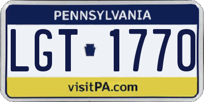 PA license plate LGT1770