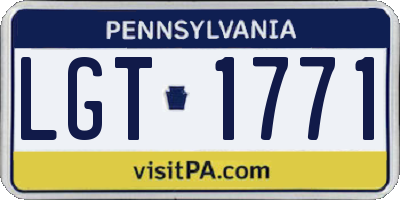 PA license plate LGT1771