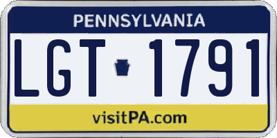 PA license plate LGT1791