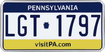 PA license plate LGT1797