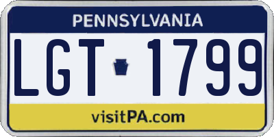 PA license plate LGT1799