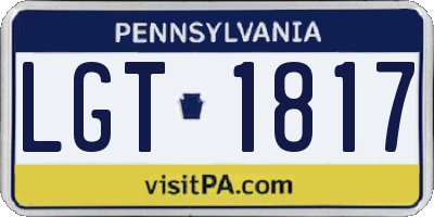 PA license plate LGT1817