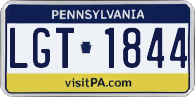 PA license plate LGT1844