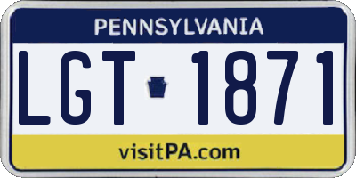 PA license plate LGT1871