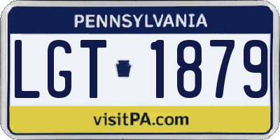 PA license plate LGT1879