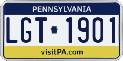 PA license plate LGT1901