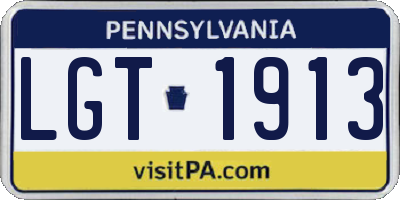 PA license plate LGT1913