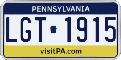 PA license plate LGT1915