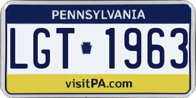PA license plate LGT1963