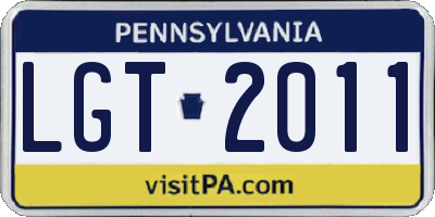 PA license plate LGT2011
