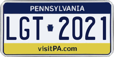 PA license plate LGT2021