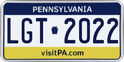 PA license plate LGT2022