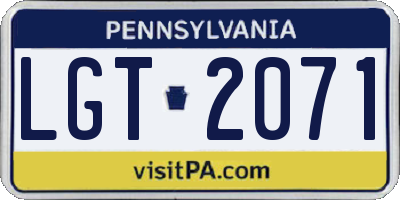 PA license plate LGT2071