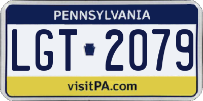 PA license plate LGT2079