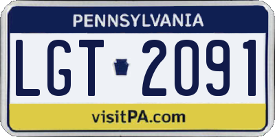 PA license plate LGT2091