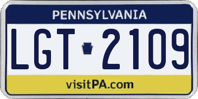 PA license plate LGT2109