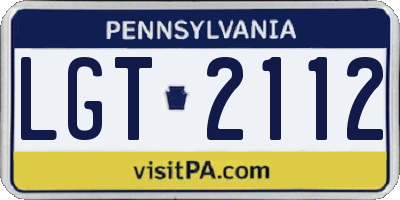 PA license plate LGT2112