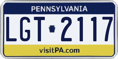PA license plate LGT2117