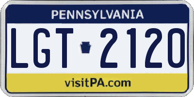 PA license plate LGT2120