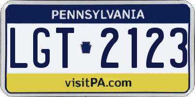 PA license plate LGT2123