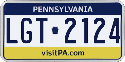 PA license plate LGT2124