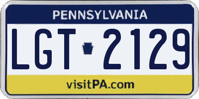 PA license plate LGT2129