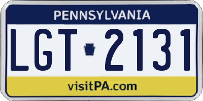 PA license plate LGT2131