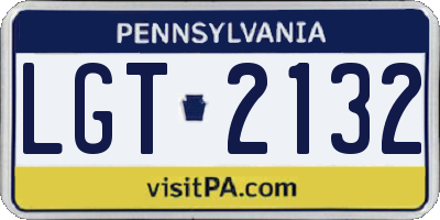 PA license plate LGT2132