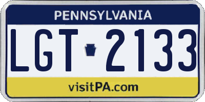 PA license plate LGT2133