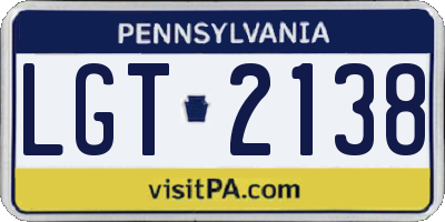 PA license plate LGT2138
