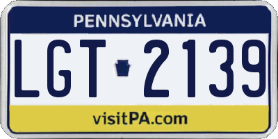 PA license plate LGT2139
