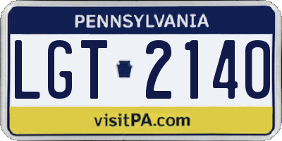 PA license plate LGT2140