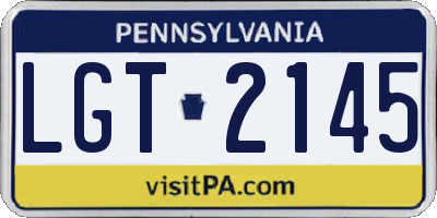 PA license plate LGT2145