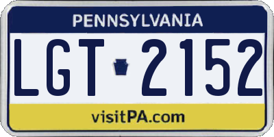 PA license plate LGT2152