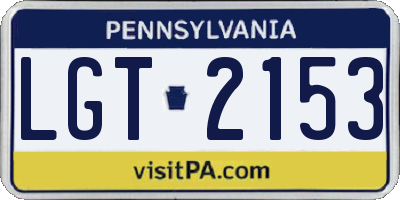 PA license plate LGT2153