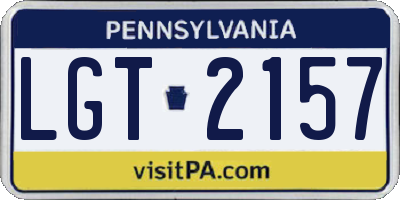 PA license plate LGT2157